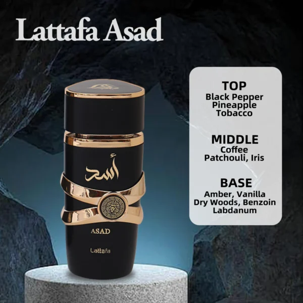 Original Arab Perfumes Lattafa Yara For Women Lattafa Asad Bourbon For Men Long-lasting Arabian Perfume Eau de Parfum Spray – Image 6