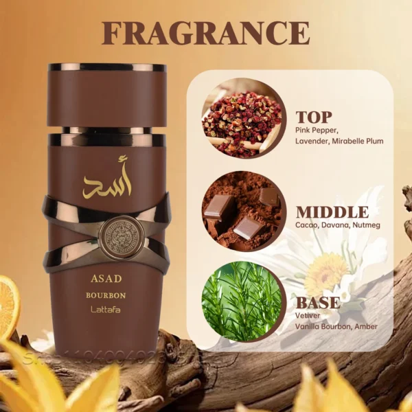 Original Arab Perfumes Lattafa Yara For Women Lattafa Asad Bourbon For Men Long-lasting Arabian Perfume Eau de Parfum Spray – Image 10